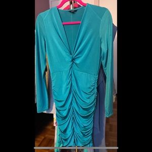 Guess Deep V Ruched Dress